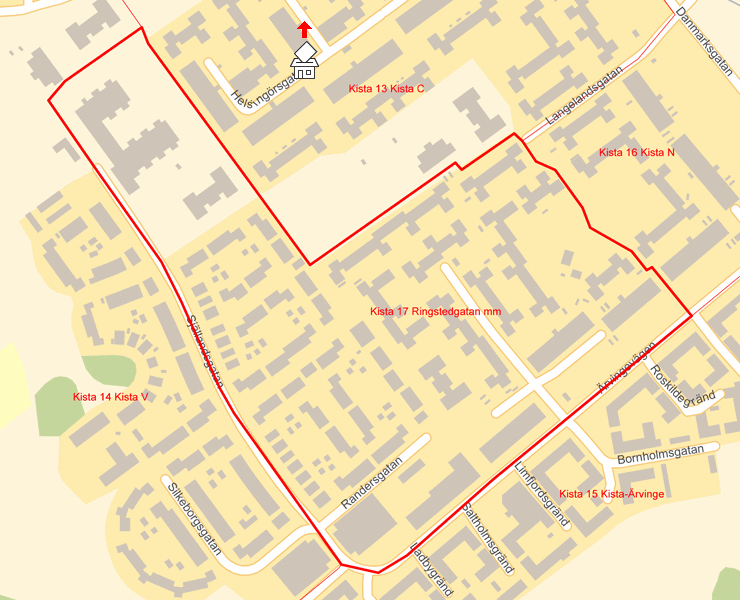 Karta över Kista 17 Ringstedgatan mm
