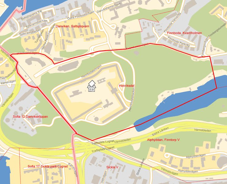 Karta över Henriksdal