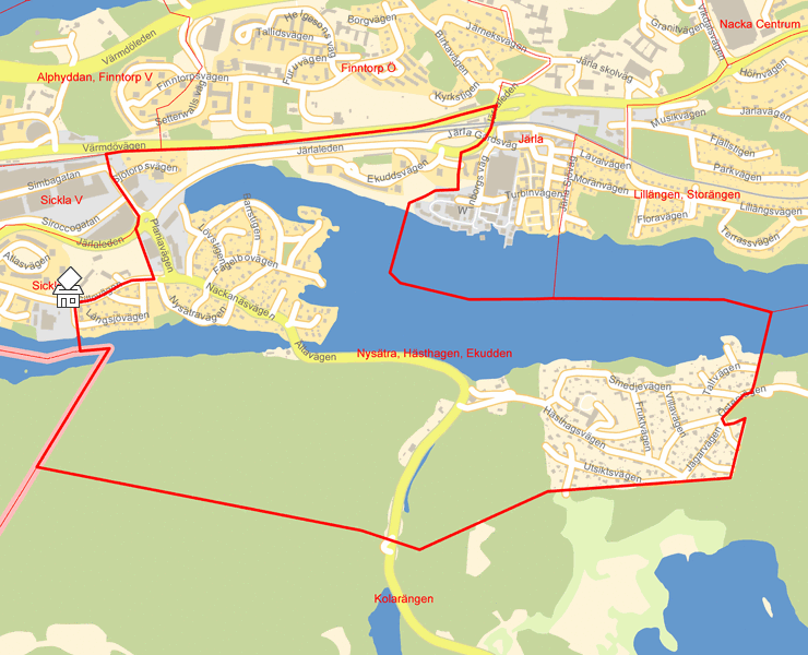 Karta över Nysätra, Hästhagen, Ekudden
