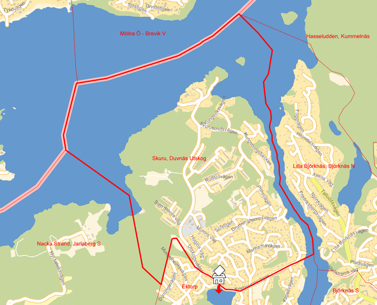 Karta över Skuru, Duvnäs Utskog