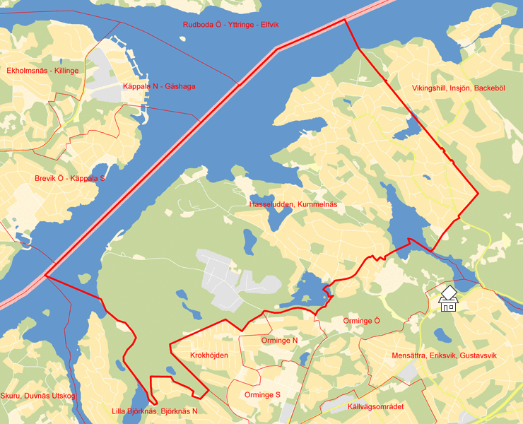 Karta över Hasseludden, Kummelnäs
