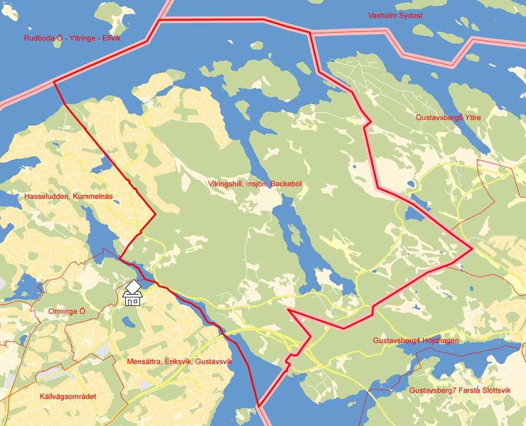 Karta över Vikingshill, Insjön, Backeböl