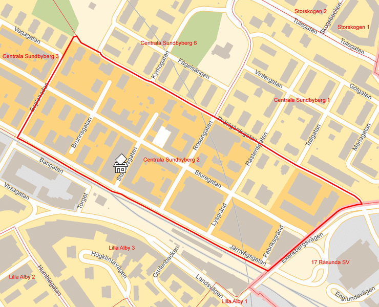 Karta över Centrala Sundbyberg 2