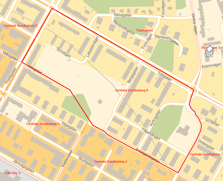 Karta över Centrala Sundbyberg 6