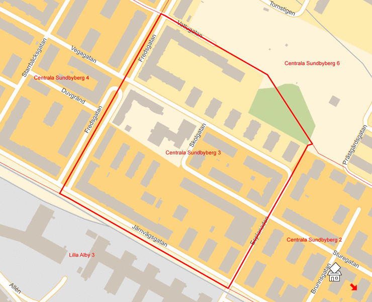 Karta över Centrala Sundbyberg 3