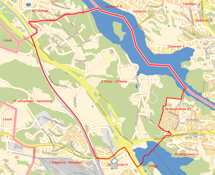 Karta över 2 Ritorp - Ulriksdal