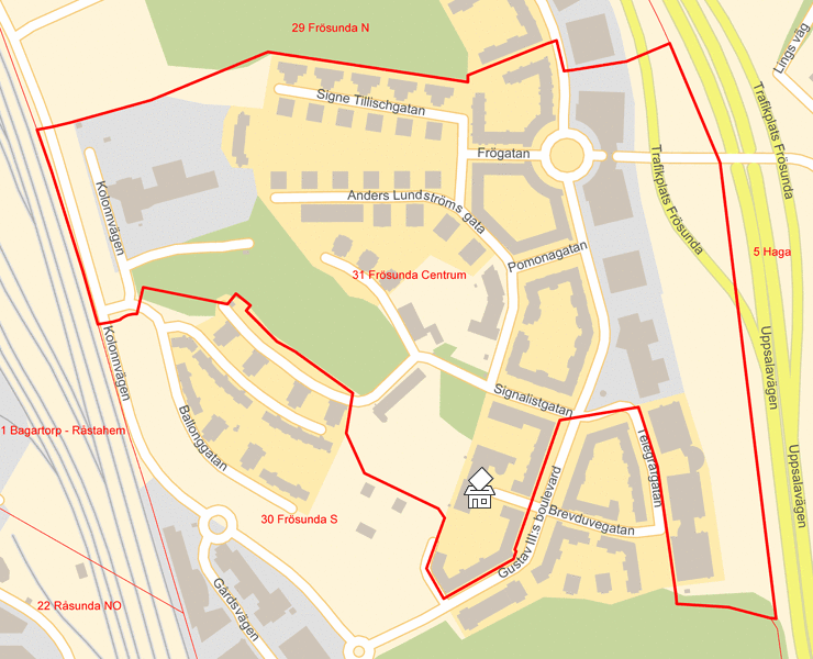 Karta över 31 Frösunda Centrum