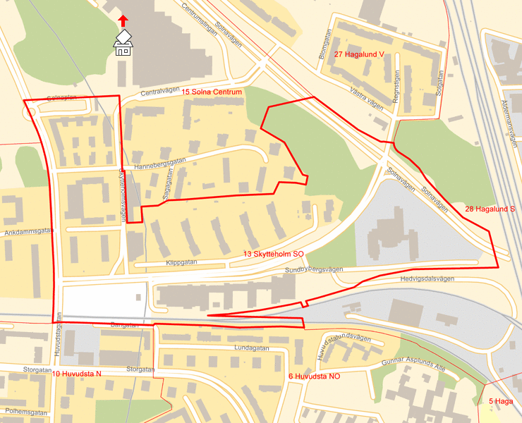 Karta över 13 Skytteholm SO