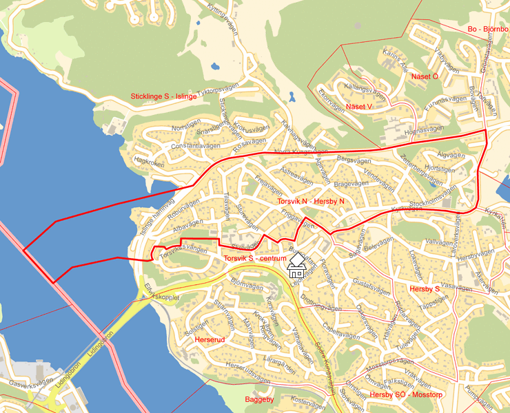 Karta över Torsvik N - Hersby N