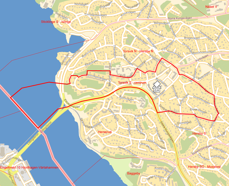 Karta över Torsvik S - centrum