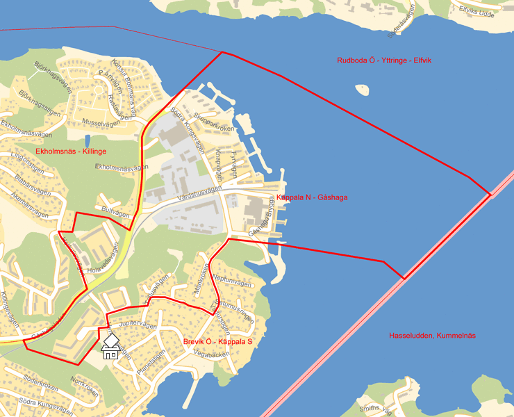 Karta över Käppala N - Gåshaga