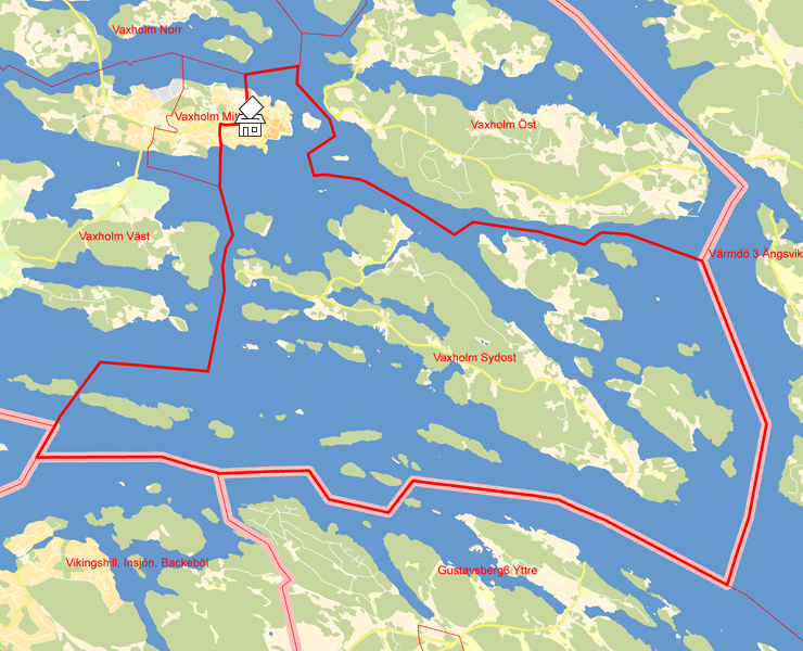 Karta över Vaxholm Sydost