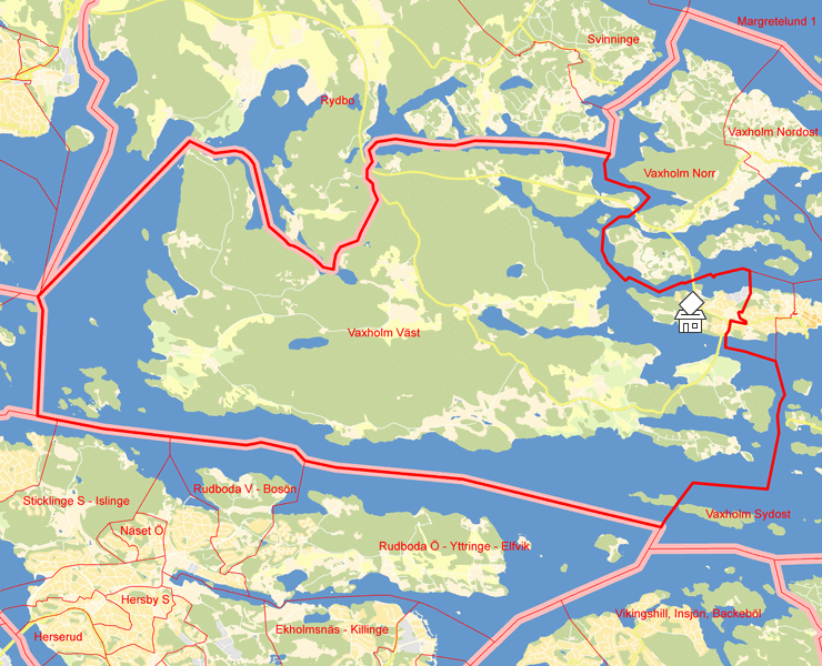 Karta över Vaxholm Väst
