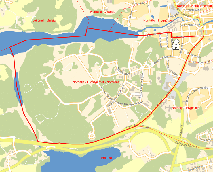 Karta över Norrtälje - Grossgärdet - Nordrona