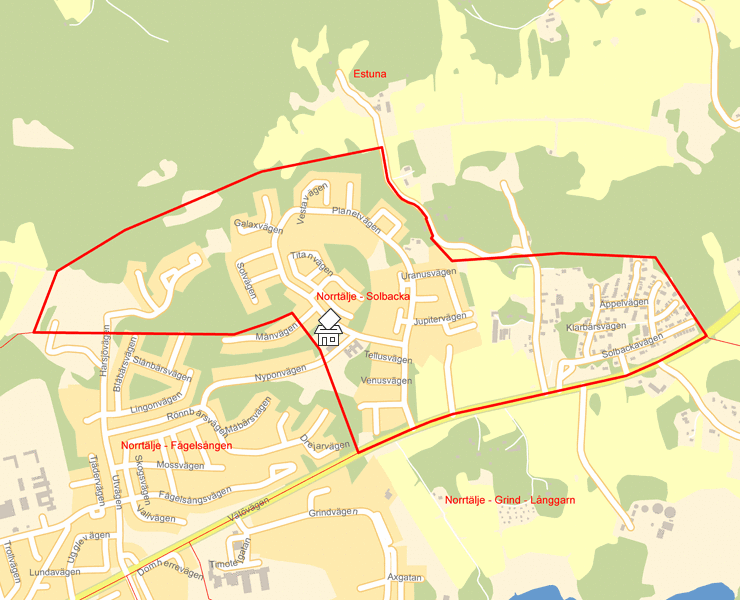 Karta över Norrtälje - Solbacka