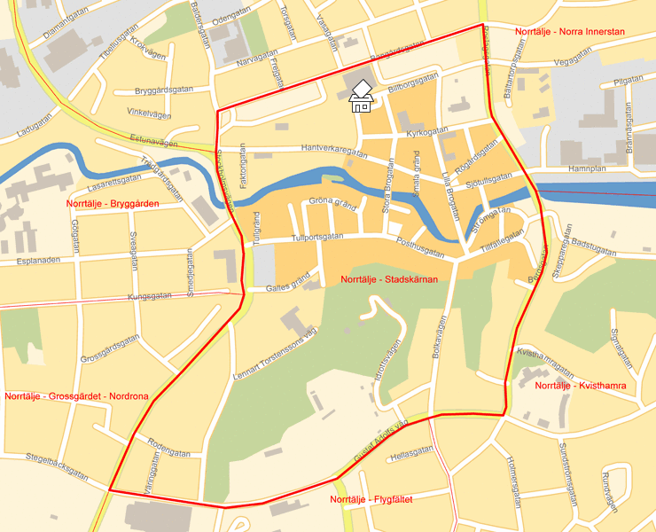 Karta över Norrtälje - Stadskärnan