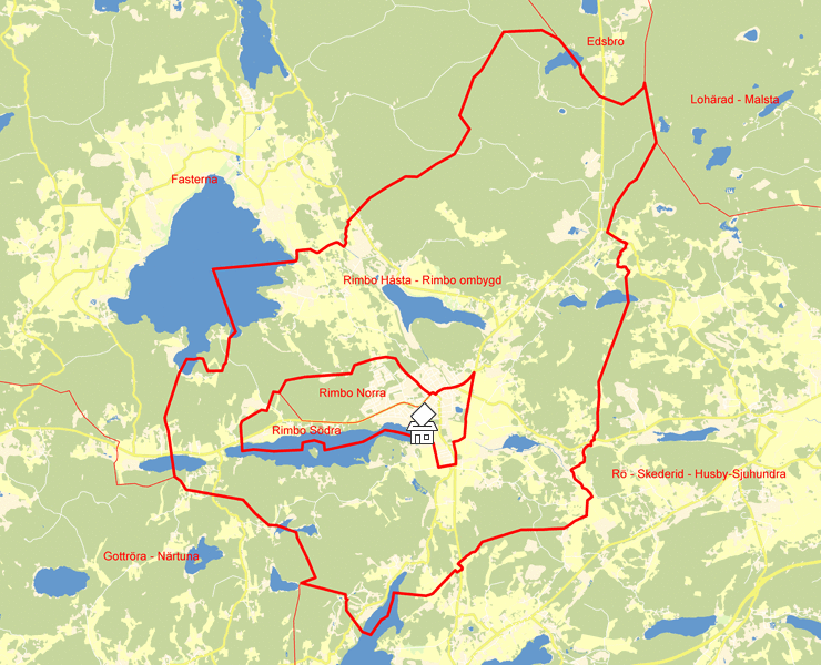 Karta över Rimbo Håsta - Rimbo ombygd