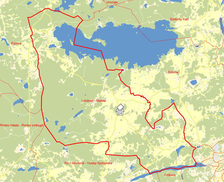 Karta över Lohärad - Malsta