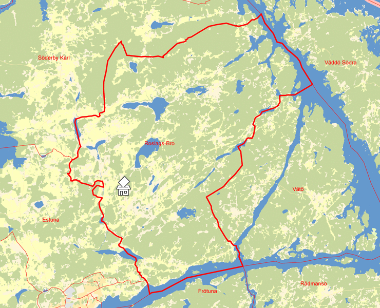 Karta över Roslags-Bro
