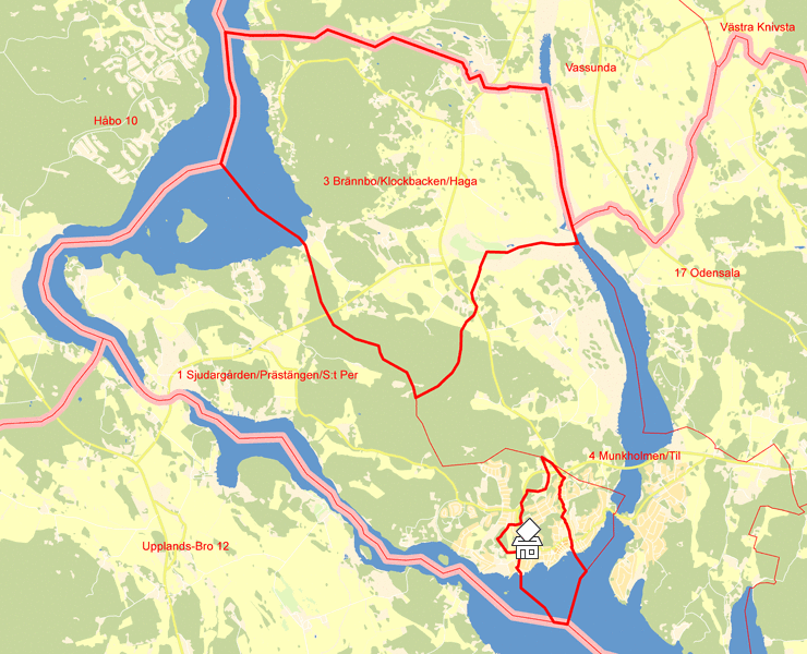 Karta över 3 Brännbo/Klockbacken/Haga