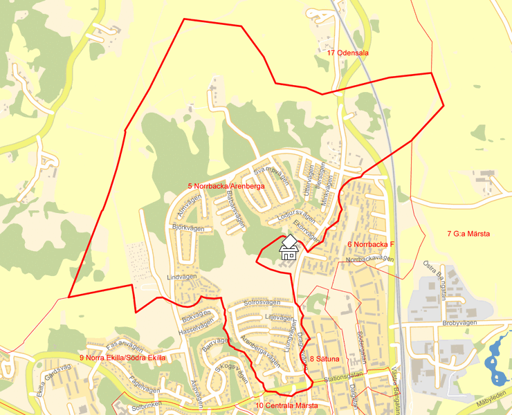 Karta över 5 Norrbacka/Arenberga