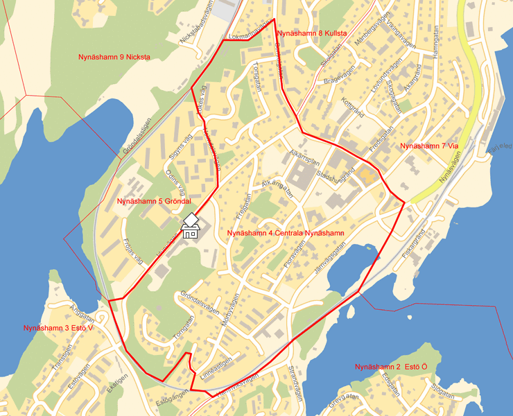 Karta över Nynäshamn 4 Centrala Nynäshamn