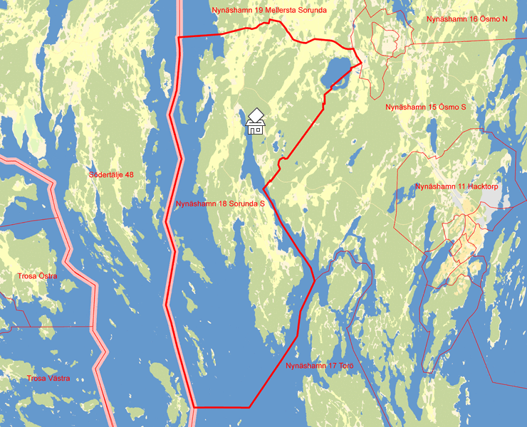 Karta över Nynäshamn 18 Sorunda S