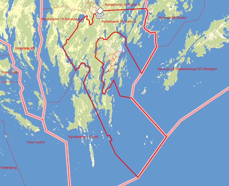 Karta över Nynäshamn 15 Ösmo S