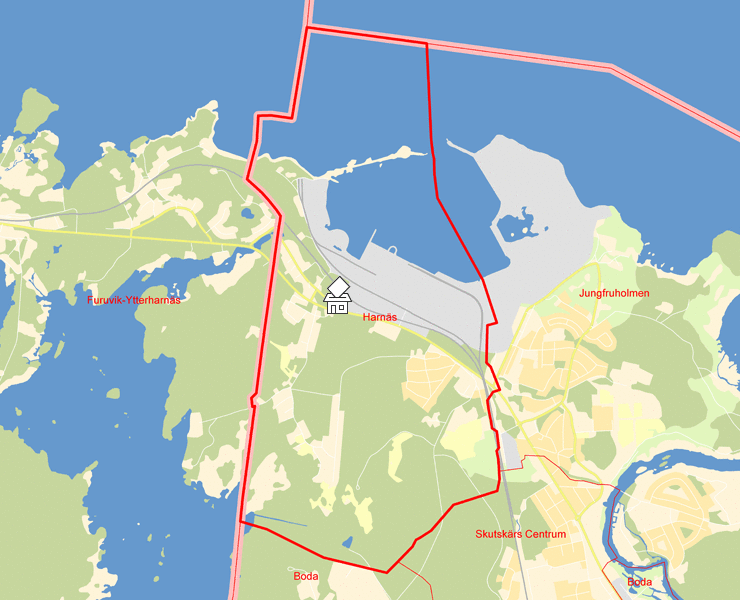 Karta över Harnäs