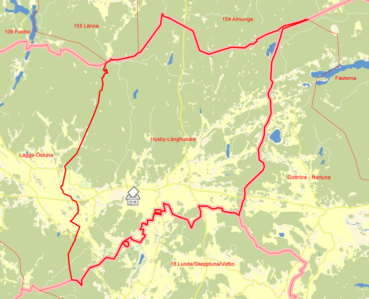 Karta över Husby-Långhundra
