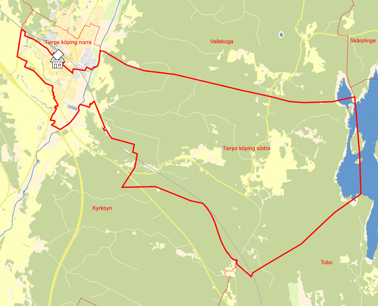Karta över Tierps köping södra