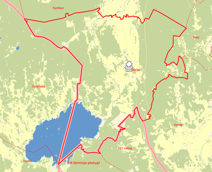 Karta över Månkarbo