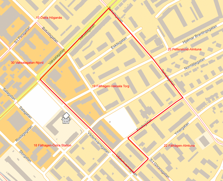 Karta över 19 Fålhagen-Vaksala Torg