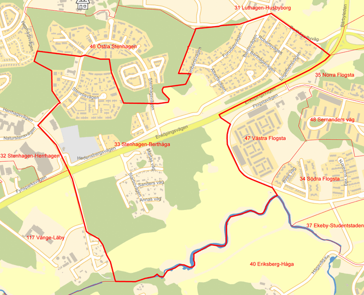 Karta över 33 Stenhagen-Berthåga