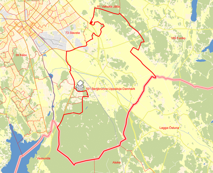 Karta över 101 Bergbrunna-Uppsävja-Danmark