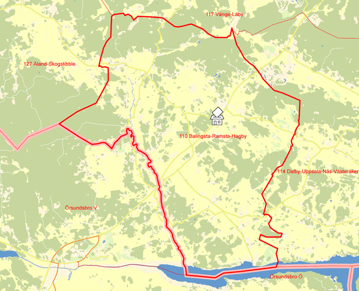 Karta över 110 Balingsta-Ramsta-Hagby