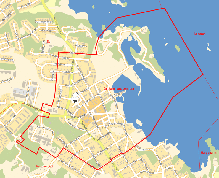 Karta över Östhammars centrum
