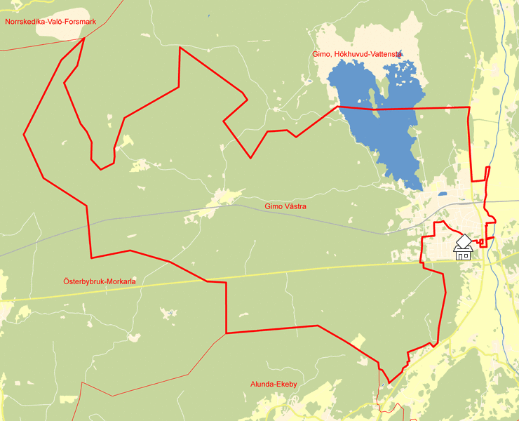 Karta över Gimo Västra