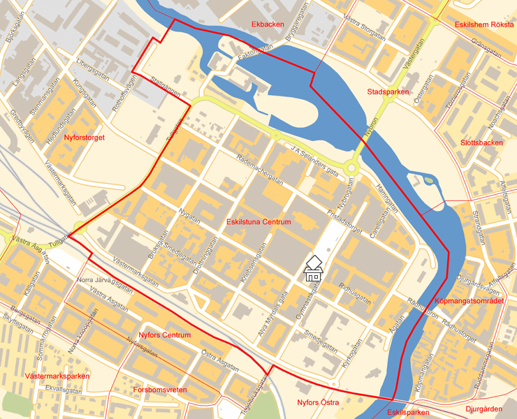 Karta över Eskilstuna Centrum