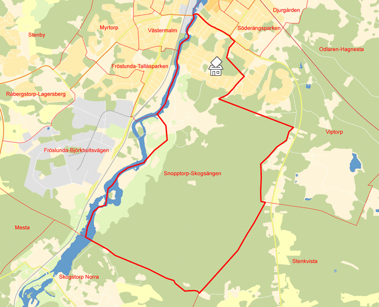 Karta över Snopptorp-Skogsängen