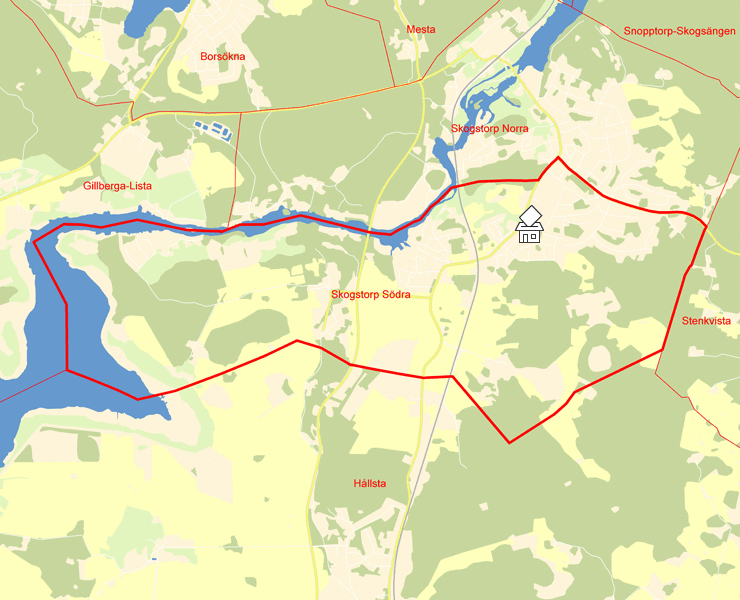 Karta över Skogstorp Södra