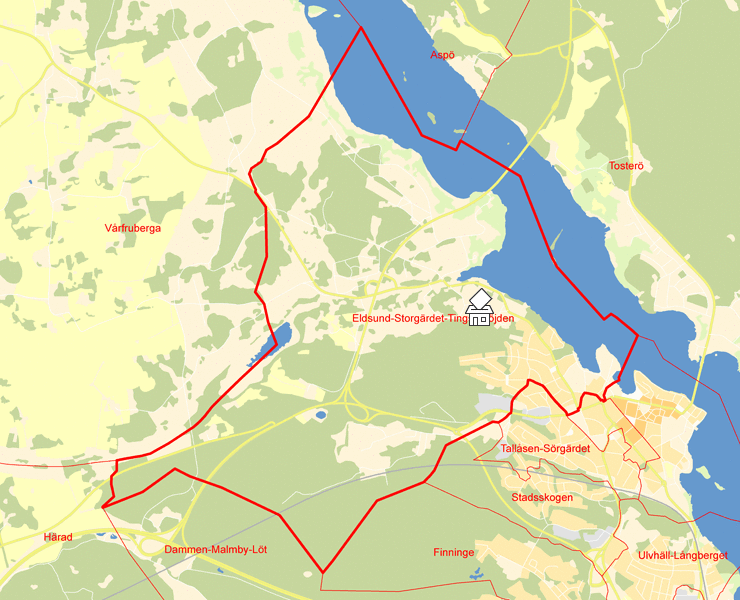 Karta över Eldsund-Storgärdet-Tingstuhöjden