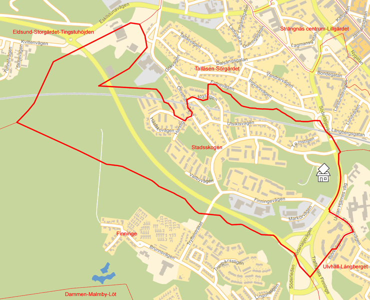 Karta över Stadsskogen