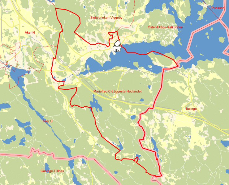 Karta över Mariefred C-Läggesta-Hedlandet
