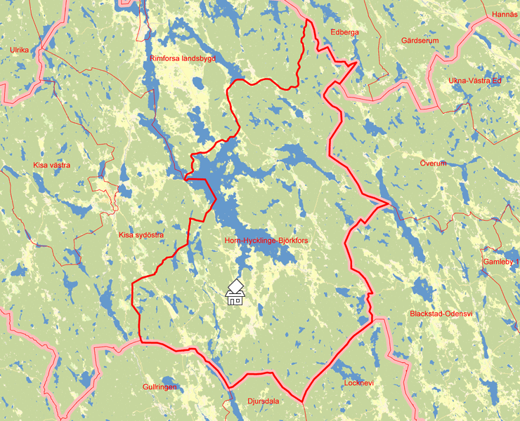 Karta över Horn-Hycklinge-Björkfors