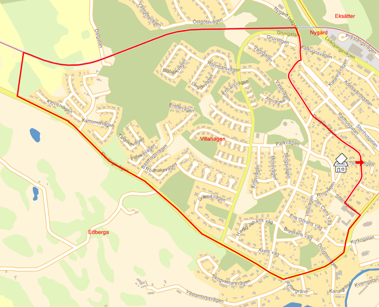 Karta över Villahagen