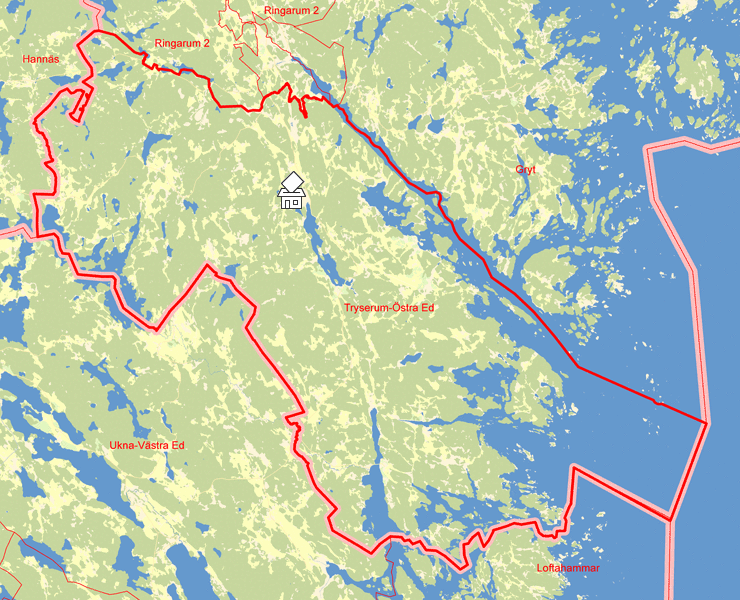 Karta över Tryserum-Östra Ed