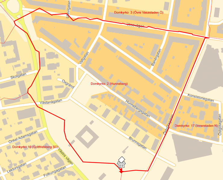 Karta över Domkyrko  2 (Hunneberg)