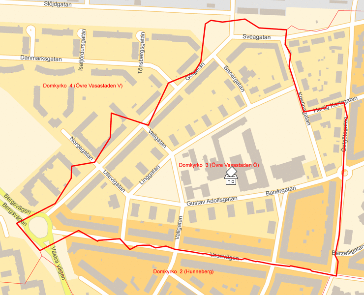 Karta över Domkyrko  3 (Övre Vasastaden Ö)