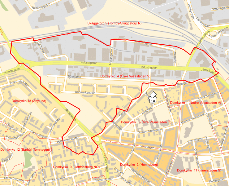 Karta över Domkyrko  4 (Övre Vasastaden V)